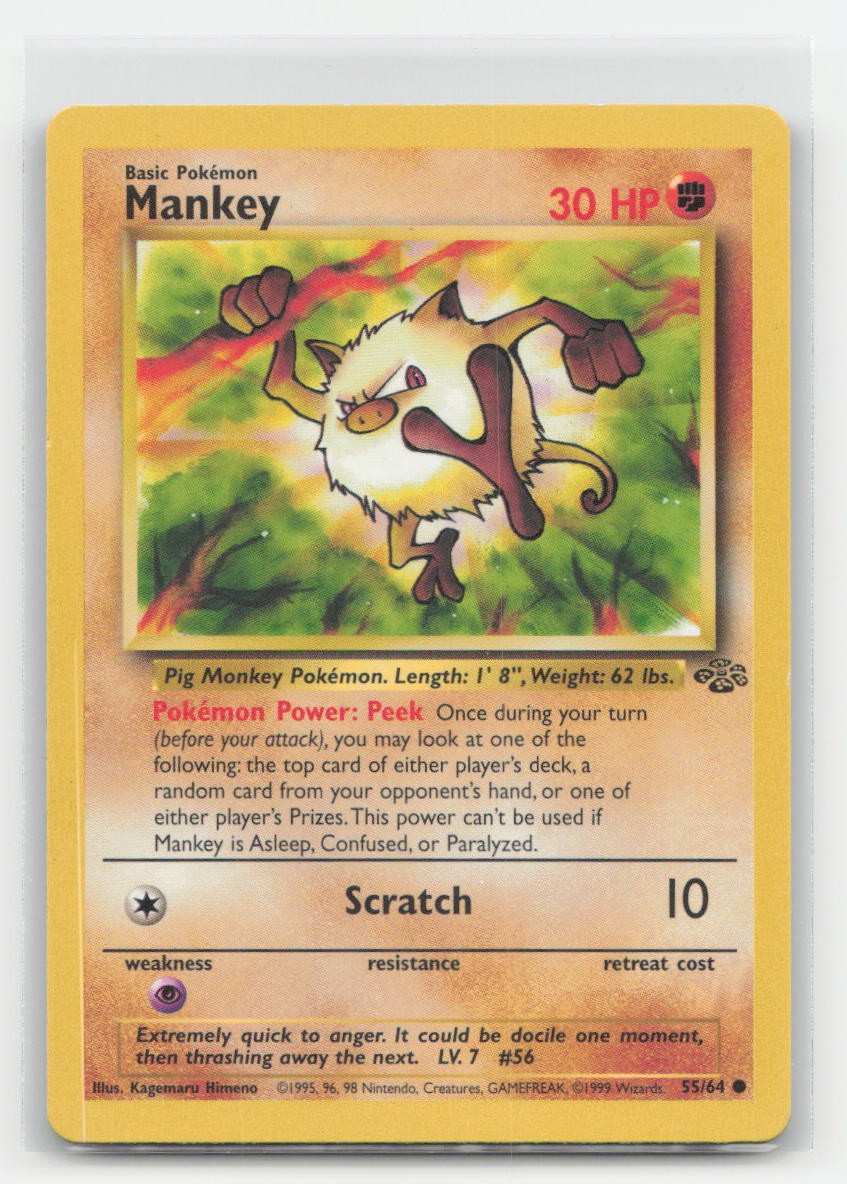 Mankey Unlimited Jungle 55/64 C Pokemon HP