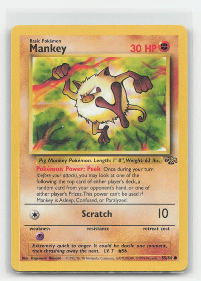 Mankey Unlimited Jungle 55/64 C Pokemon HP