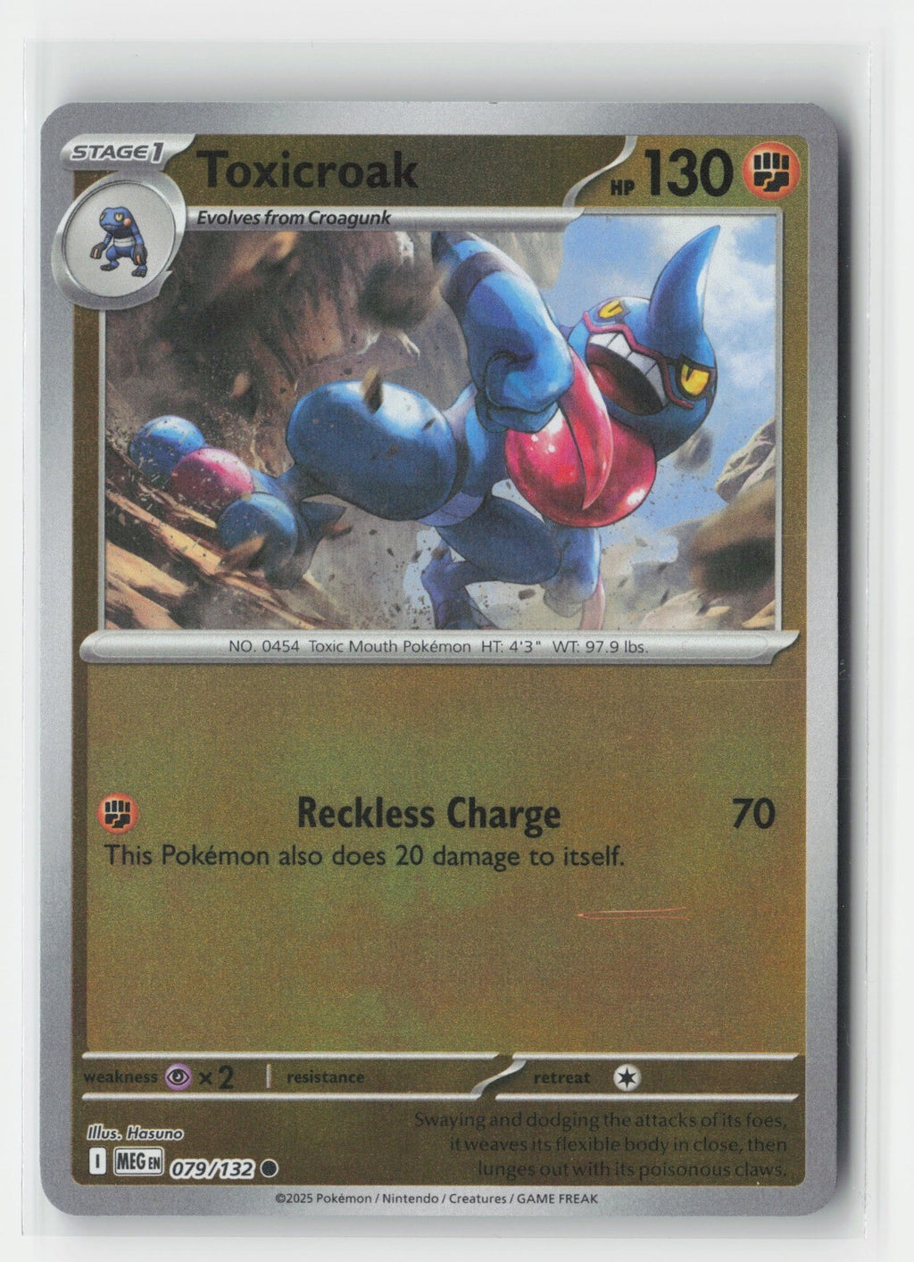 Toxicroak Reverse Holo ME01: Mega Evolution MEG 079/132 Pokemon TCG