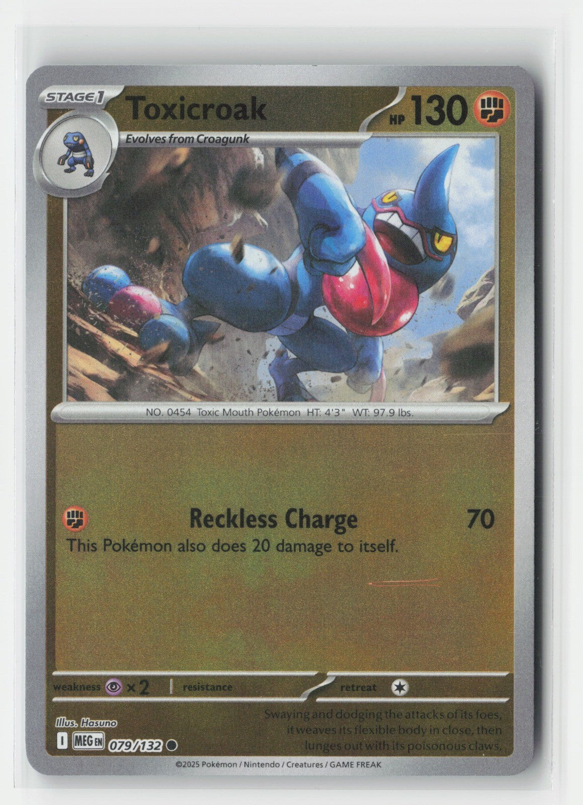 Toxicroak Reverse Holo ME01: Mega Evolution MEG 079/132 Pokemon TCG