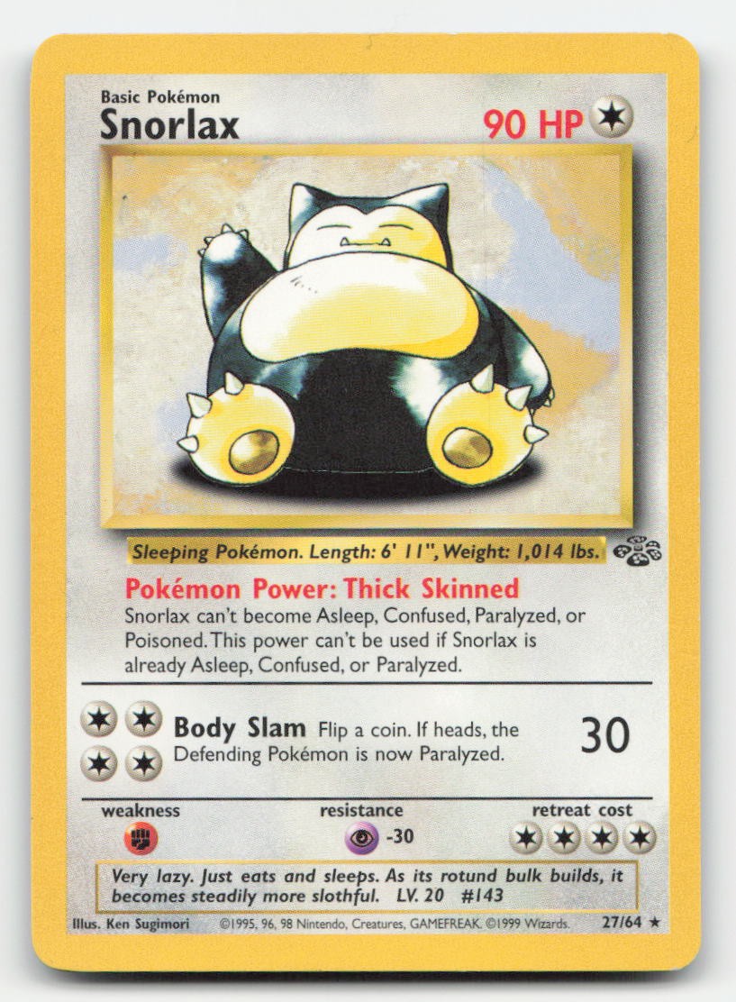 Snorlax Unlimited Jungle 27/64 R Pokemon MP
