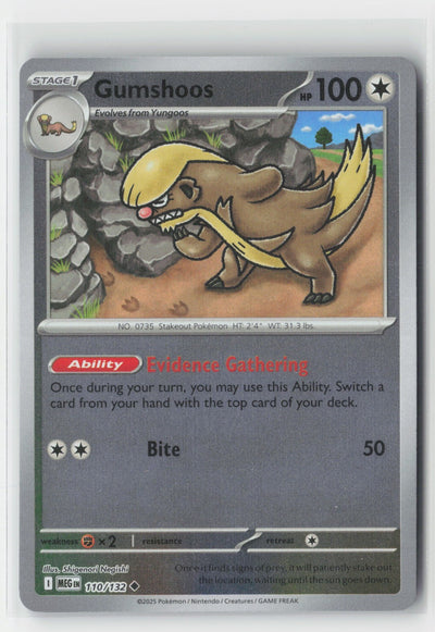 Gumshoos Reverse Holo ME01: Mega Evolution MEG 110/132 Pokemon TCG