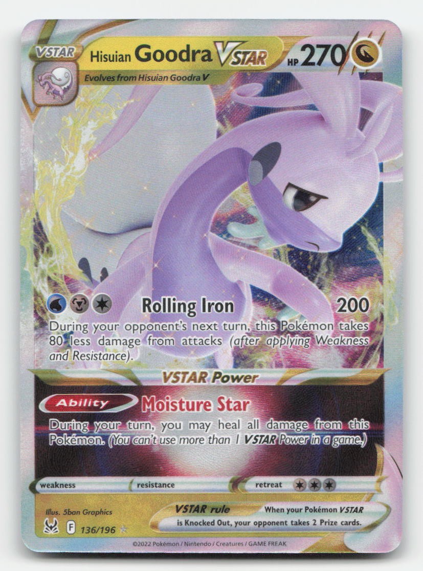 Hisuian Goodra VSTAR Holo Lost Origin 136/196 VSTAR Rare Pokemon NM