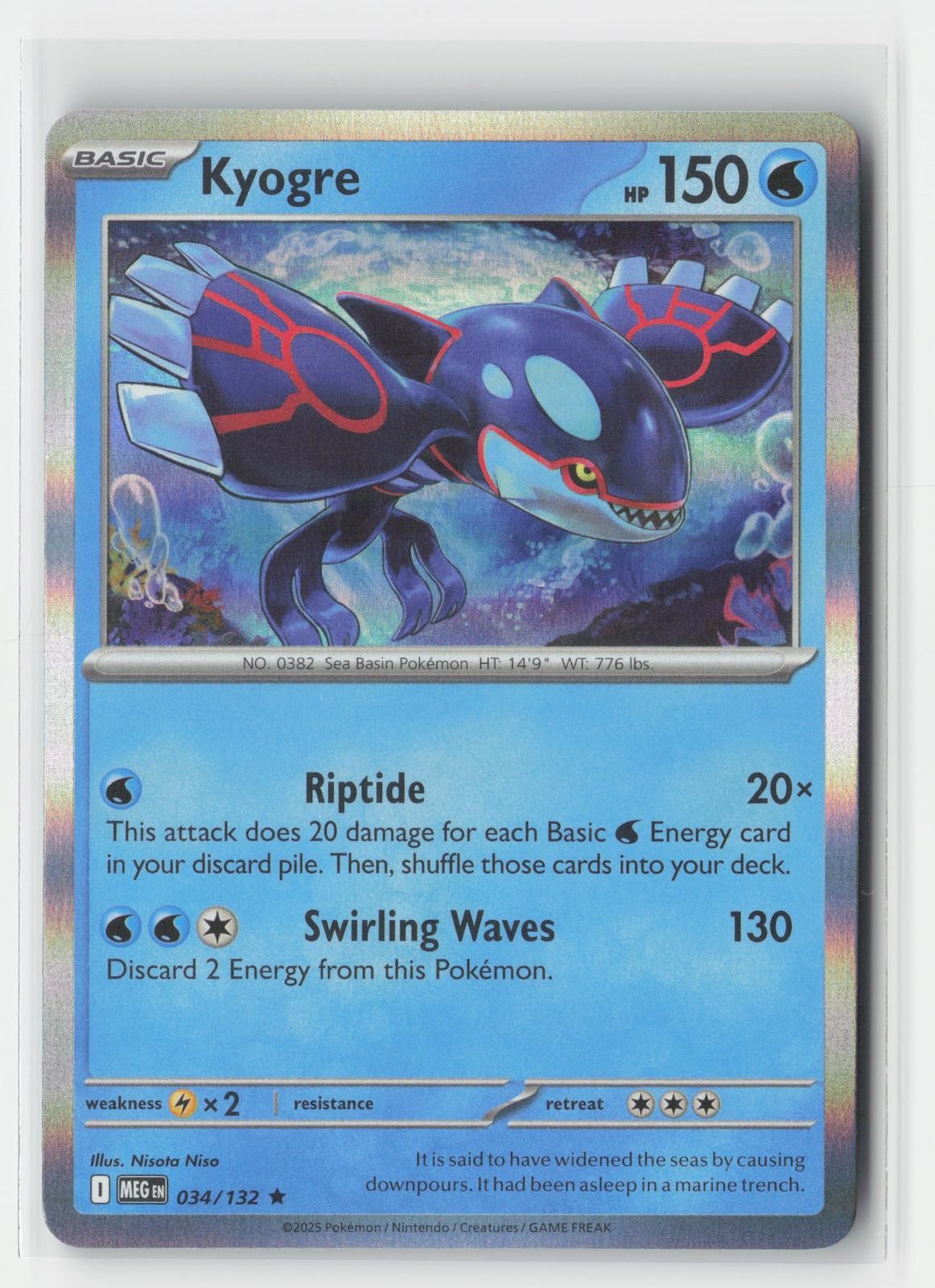 Kyogre Holo Mega Evolution 034/132 R Pokemon NM