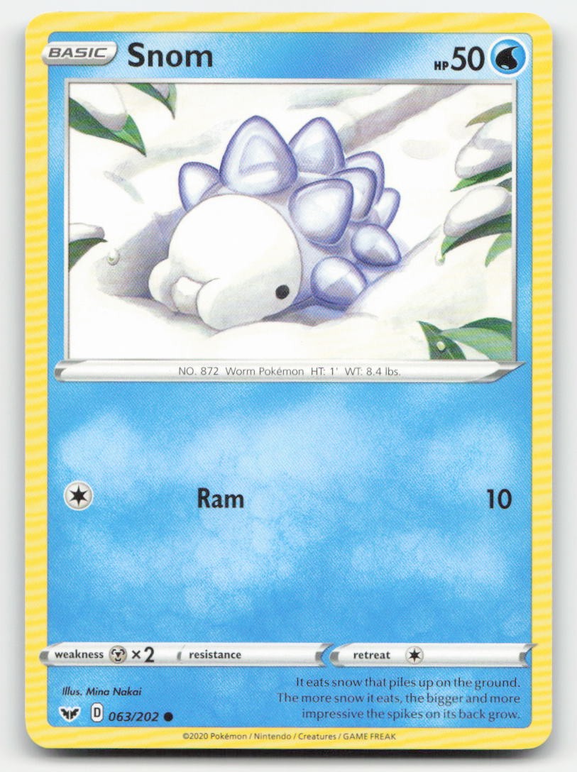 Snom Sword & Shield 063/202 C Pokemon NM