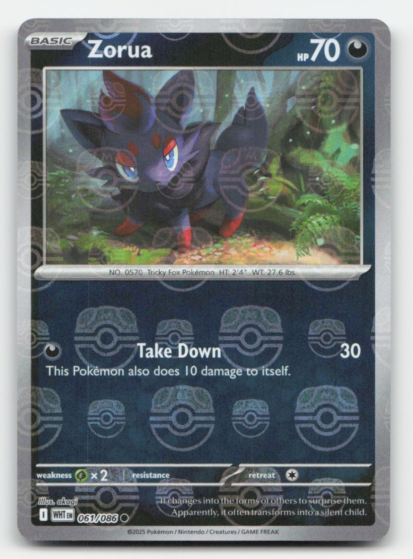 Zorua (Master Ball Pattern) White Flare 061/086 C Pokemon LP
