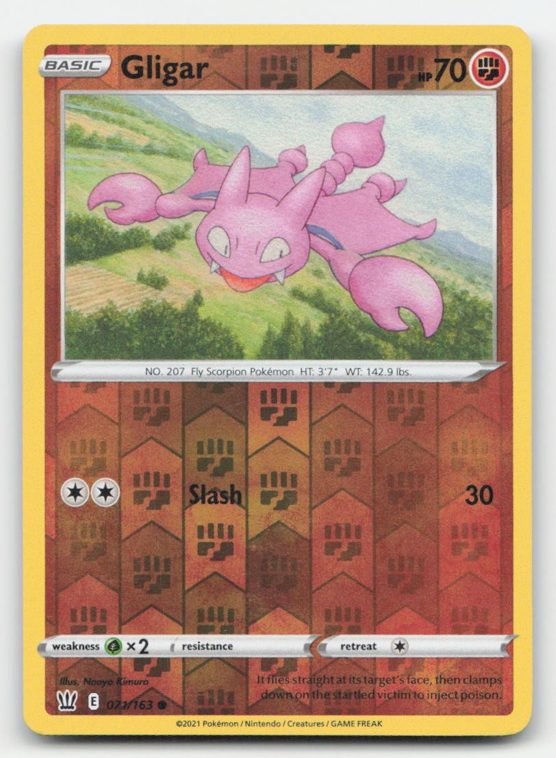 Gligar Reverse Holo Battle Styles 071/163 C Pokemon LP