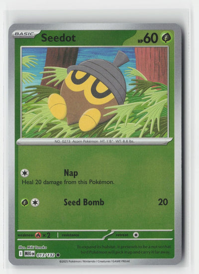 Seedot Reverse Holo Mega Evolution 013/132 C Pokemon NM