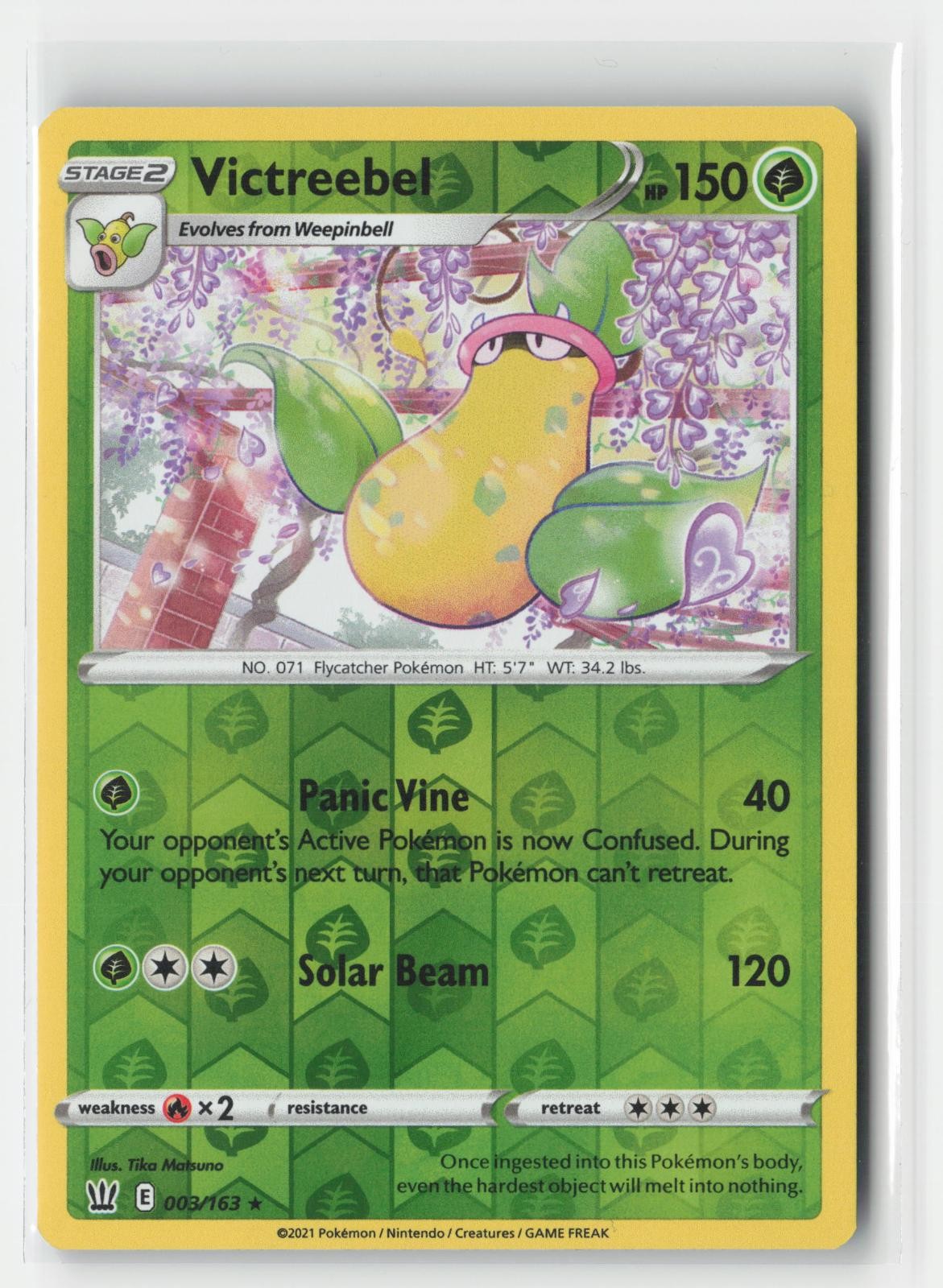 Victreebel Battle Styles 003/163 R Pokemon Reverse Holo NM