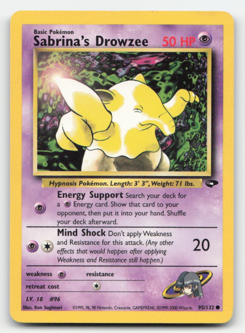 Sabrina's Drowzee Unlimited Gym Challenge 95/132 C Pokemon HP