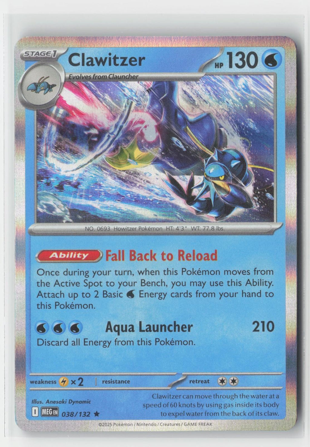 Clawitzer Holo Mega Evolution 038/132 R Pokemon NM