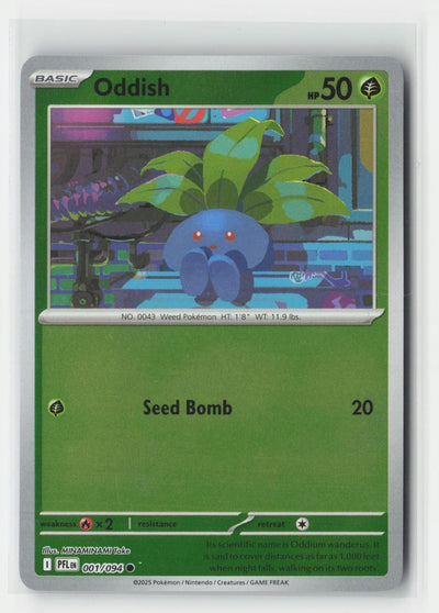 Oddish Reverse Holo Phantasmal Flames 001/094 C Pokemon NM