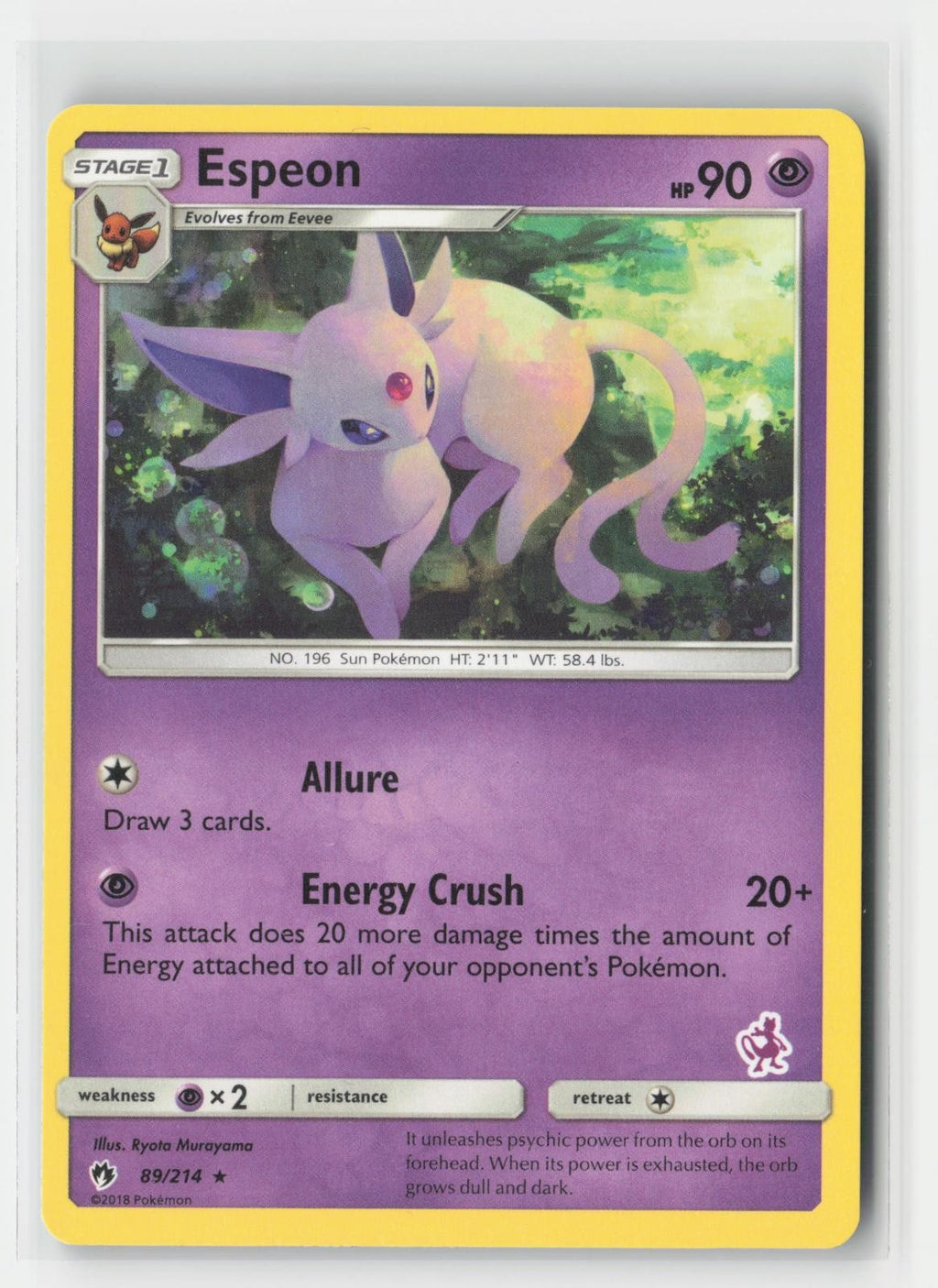 Espeon - 89/214 (Mewtwo Stamped) Battle Academy 089/214 P Pokemon LP