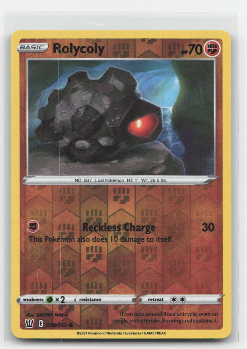Rolycoly Reverse Holo Battle Styles 078/163 C Pokemon LP
