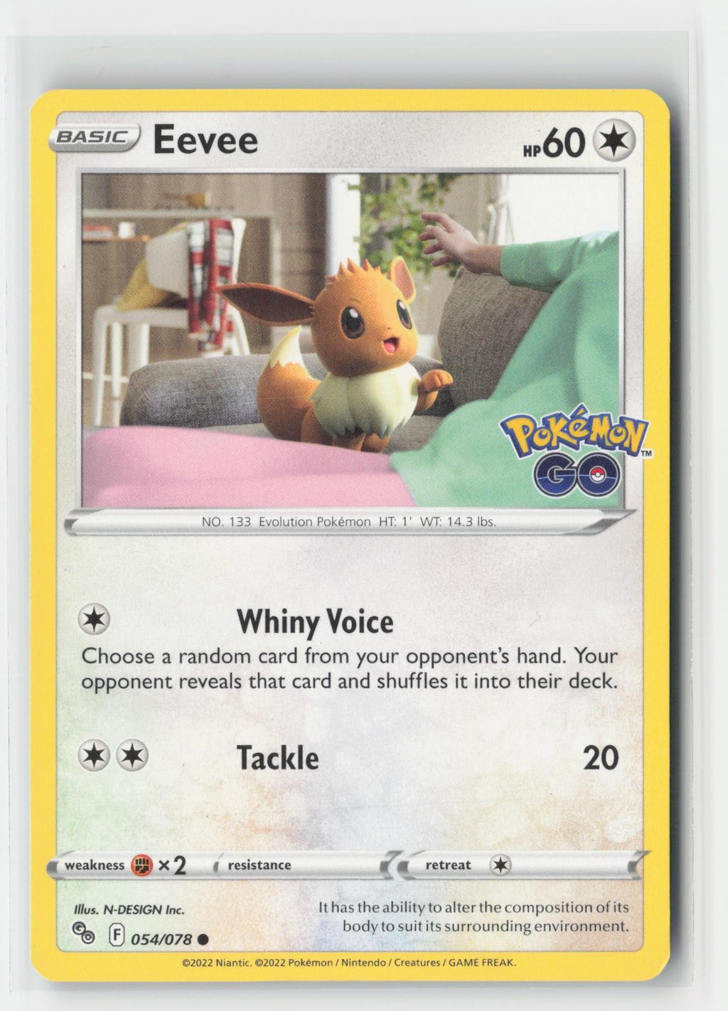 Eevee Pokemon GO 054/078 C Pokemon NM