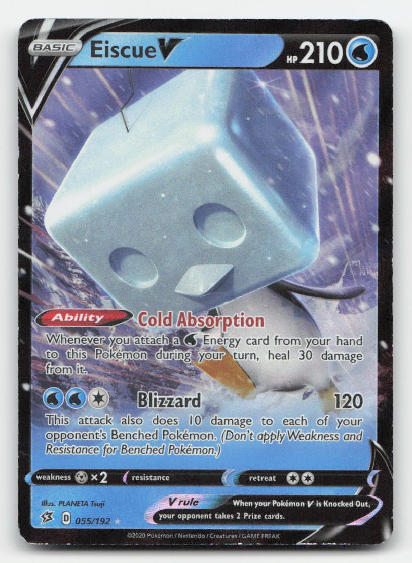 Eiscue V Holo Holo Rebel Clash 055/192 V Rare Pokemon HP