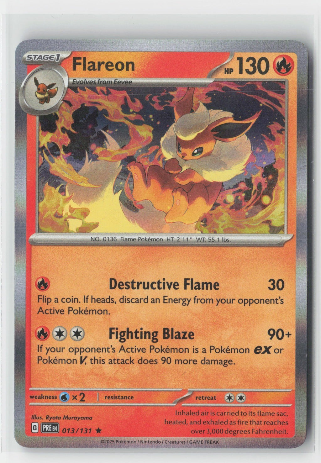 Flareon Holofoil SV: Prismatic Evolutions PRE 013/131 Pokemon TCG
