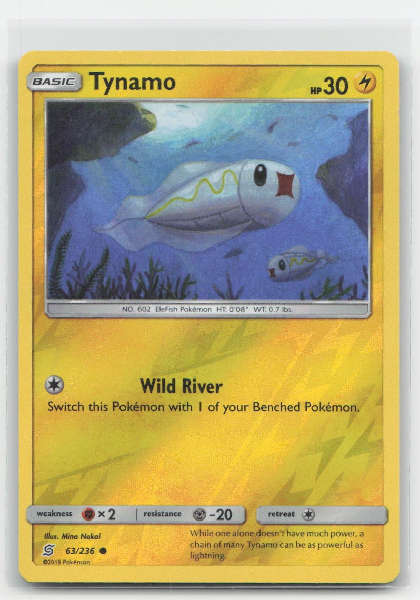 Tynamo Reverse Holo Unified Minds 63/236 C Pokemon LP