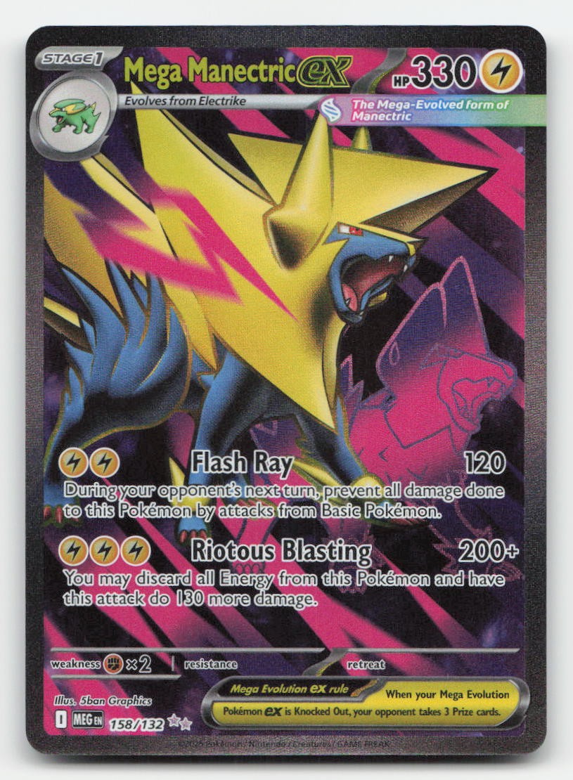 Mega Manectric ex Holo Mega Evolution 158/132 Ultra Rare Pokemon NM