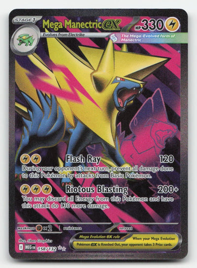 Mega Manectric ex Holo Mega Evolution 158/132 Ultra Rare Pokemon NM