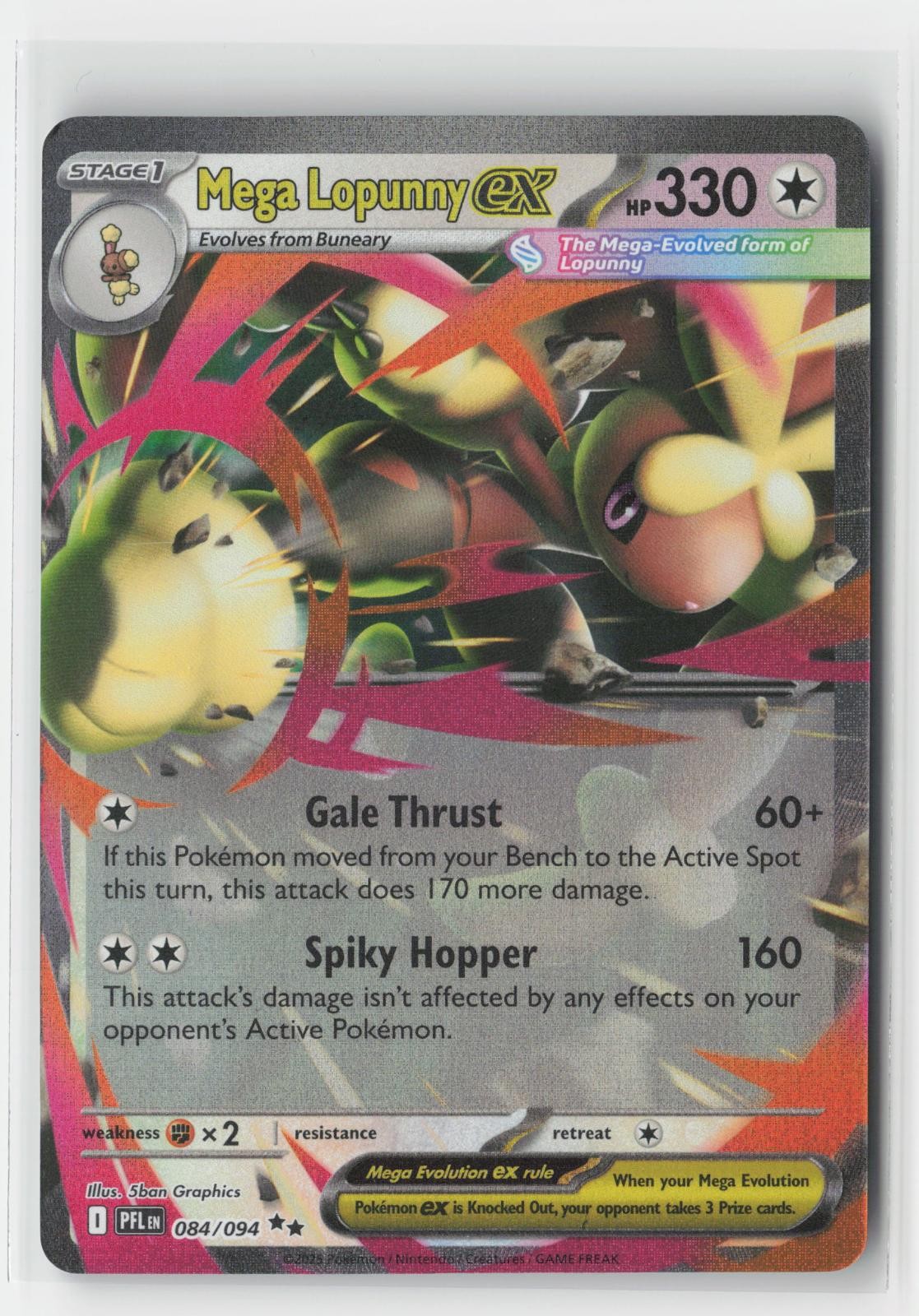 Mega Lopunny ex Holo Phantasmal Flames 084/094 Double Rare Pokemon NM