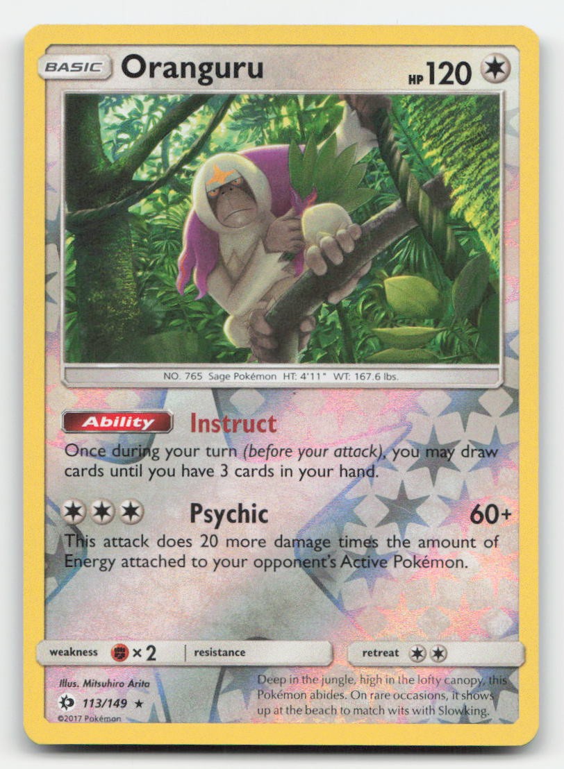 Oranguru Reverse Holo Holo SM Base Set 113/149 Holo Rare Pokemon NM