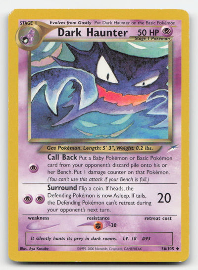 Dark Haunter Unlimited Neo Destiny 36/105 UC Pokemon MP