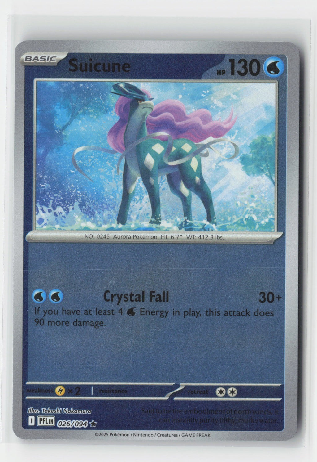 Suicune Reverse Holo ME02: Phantasmal Flames PFL 026/094