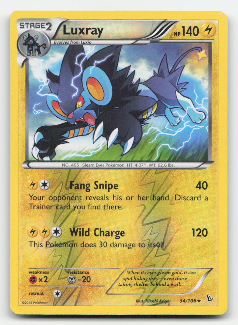 Luxray Reverse Holo Flashfire 34/106 R Pokemon MP