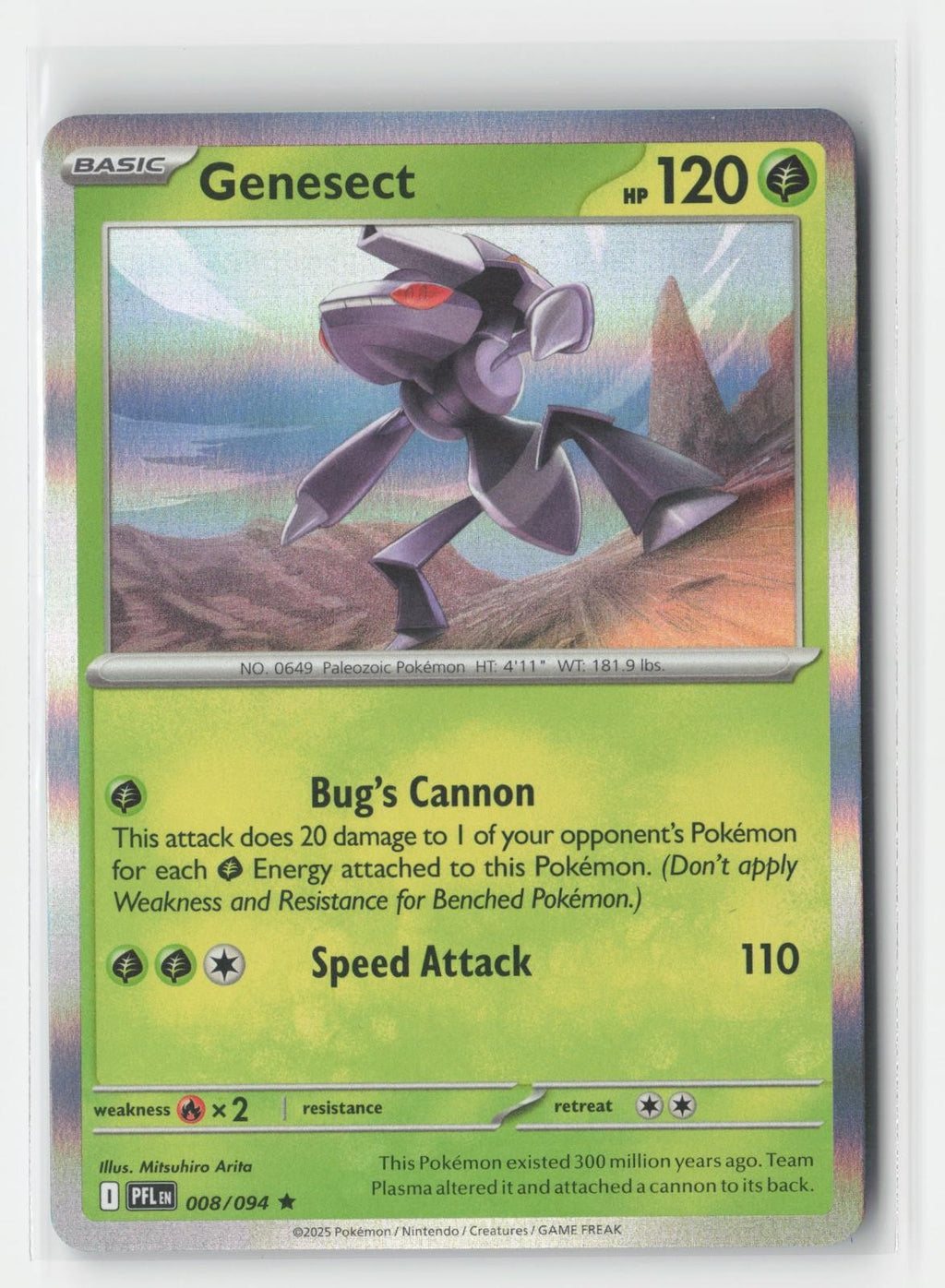 Genesect Holo Phantasmal Flames 008/094 R Pokemon NM