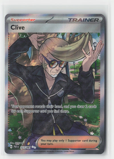 Clive Holo SV: Paldean Fates PAF 227/091 Pokemon TCG