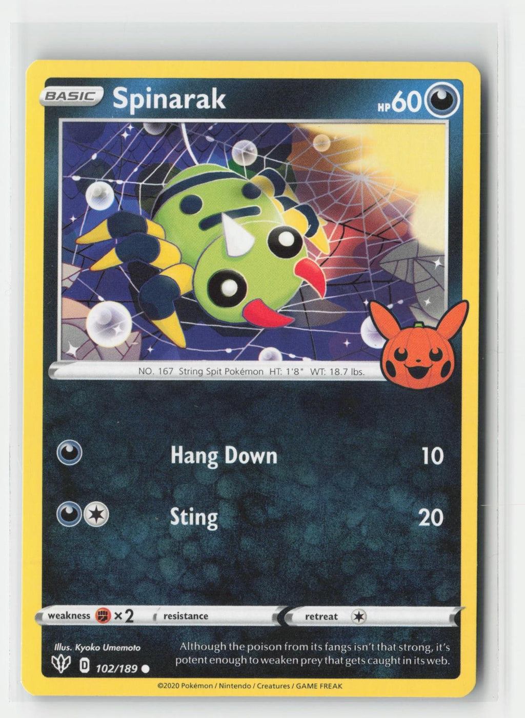 Spinarak Trick or Trade BOOster 102/189 P Pokemon MP