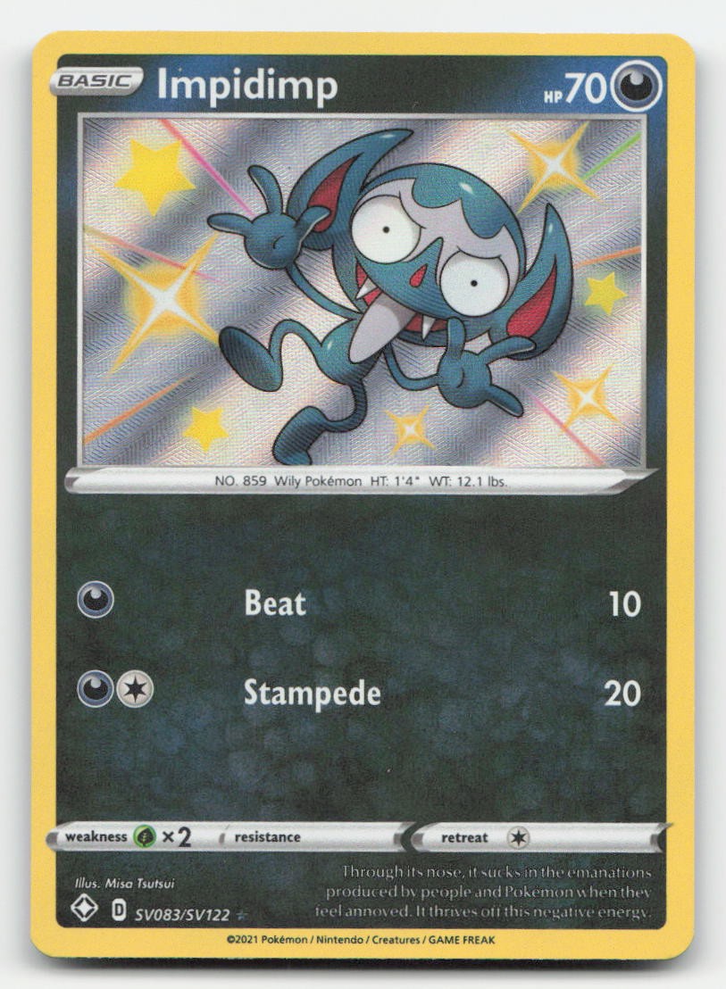 Impidimp Shining Fates Shiny Vault SV083/SV122 Shiny Rare Pokemon NM