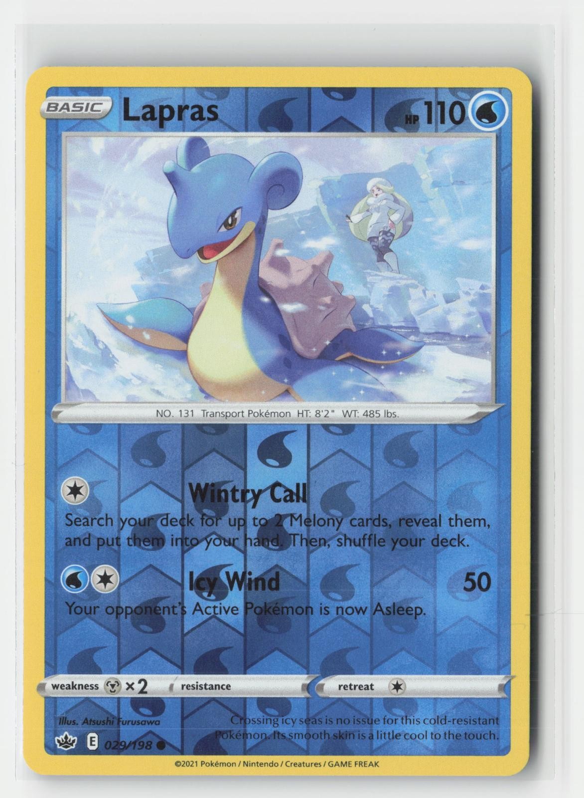 Lapras Chilling Reign 029/198 C Pokemon Reverse Holo NM