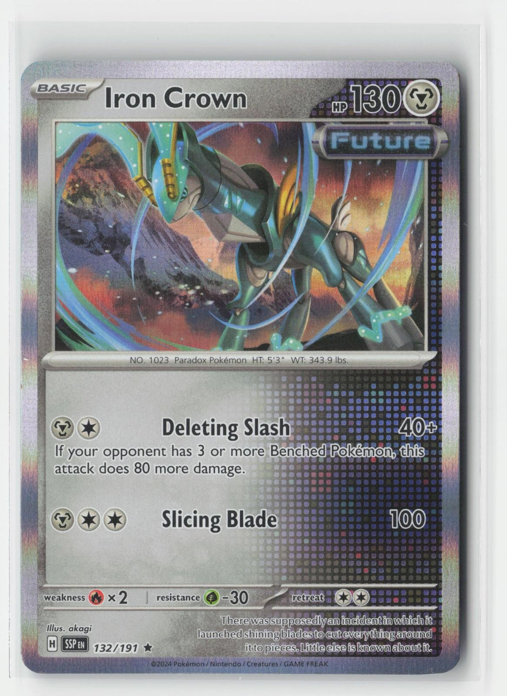 Iron Crown Holo Surging Sparks 132/191 R Pokemon NM