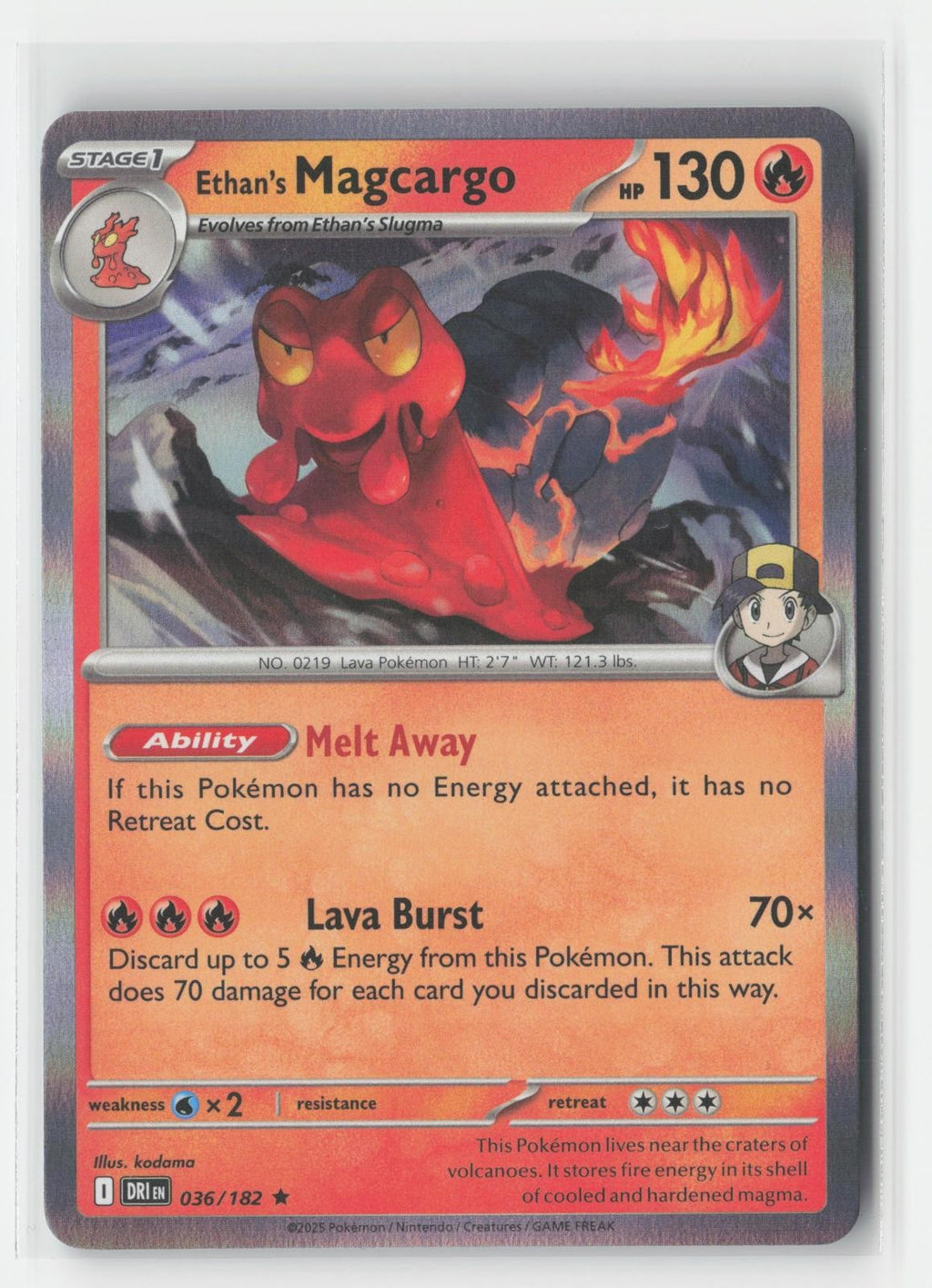 Ethan's Magcargo Holo Destined Rivals 036/182 R Pokemon NM