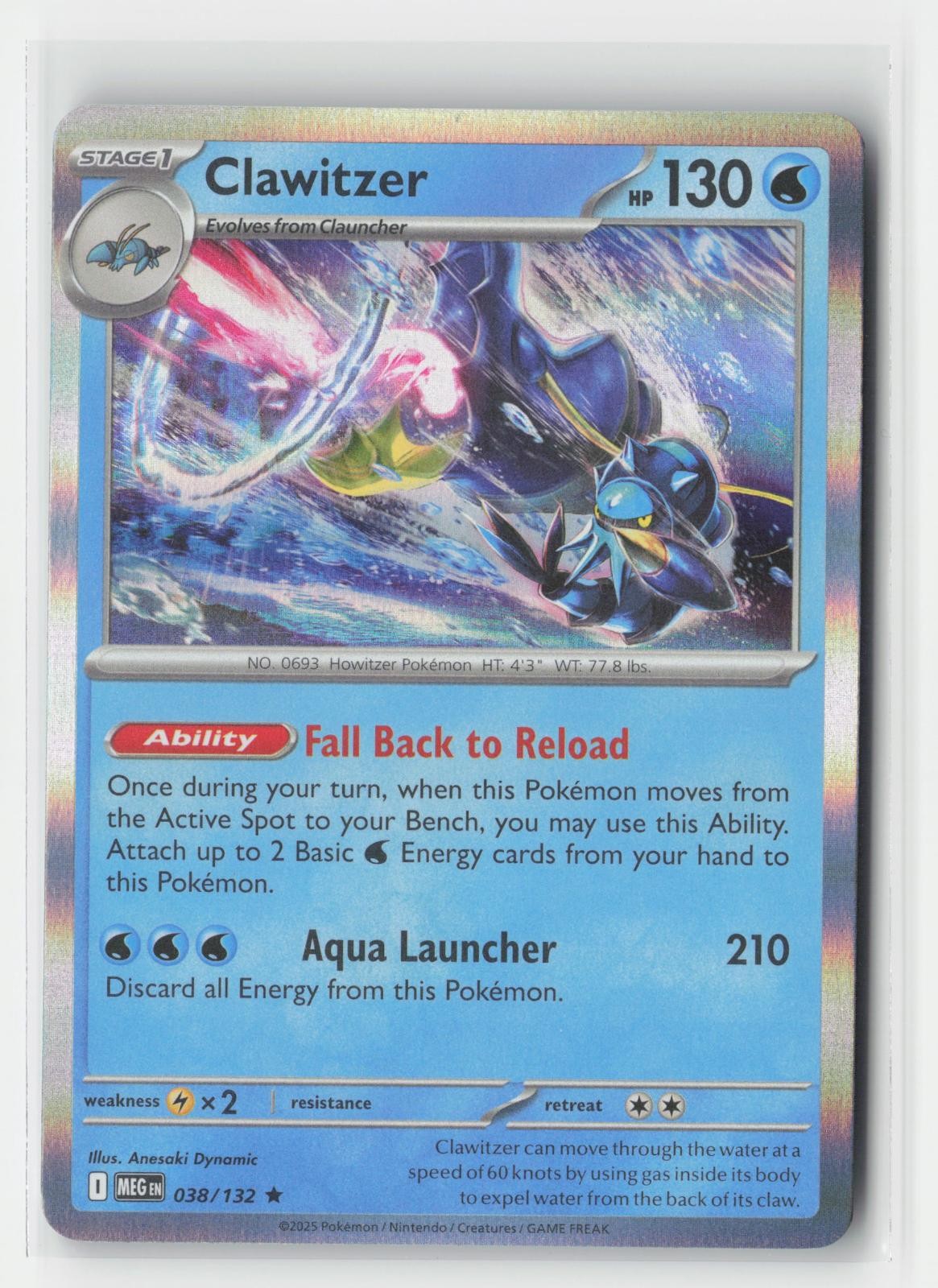 Clawitzer Holo Mega Evolution 038/132 R Pokemon NM