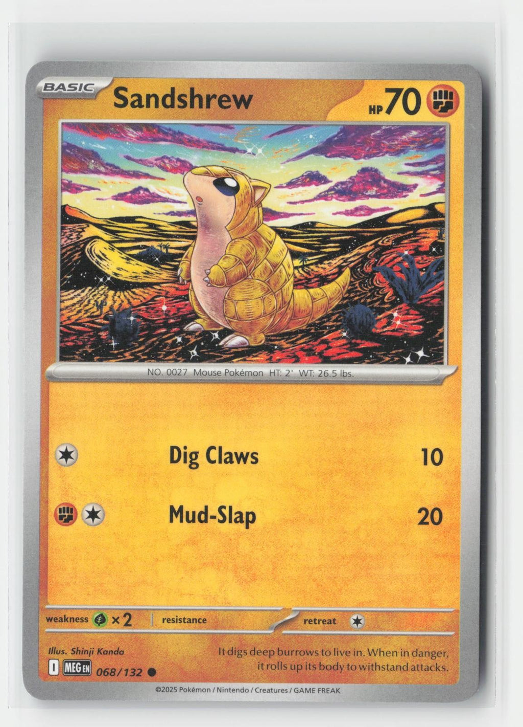 Sandshrew Mega Evolution 068/132 C Pokemon NM