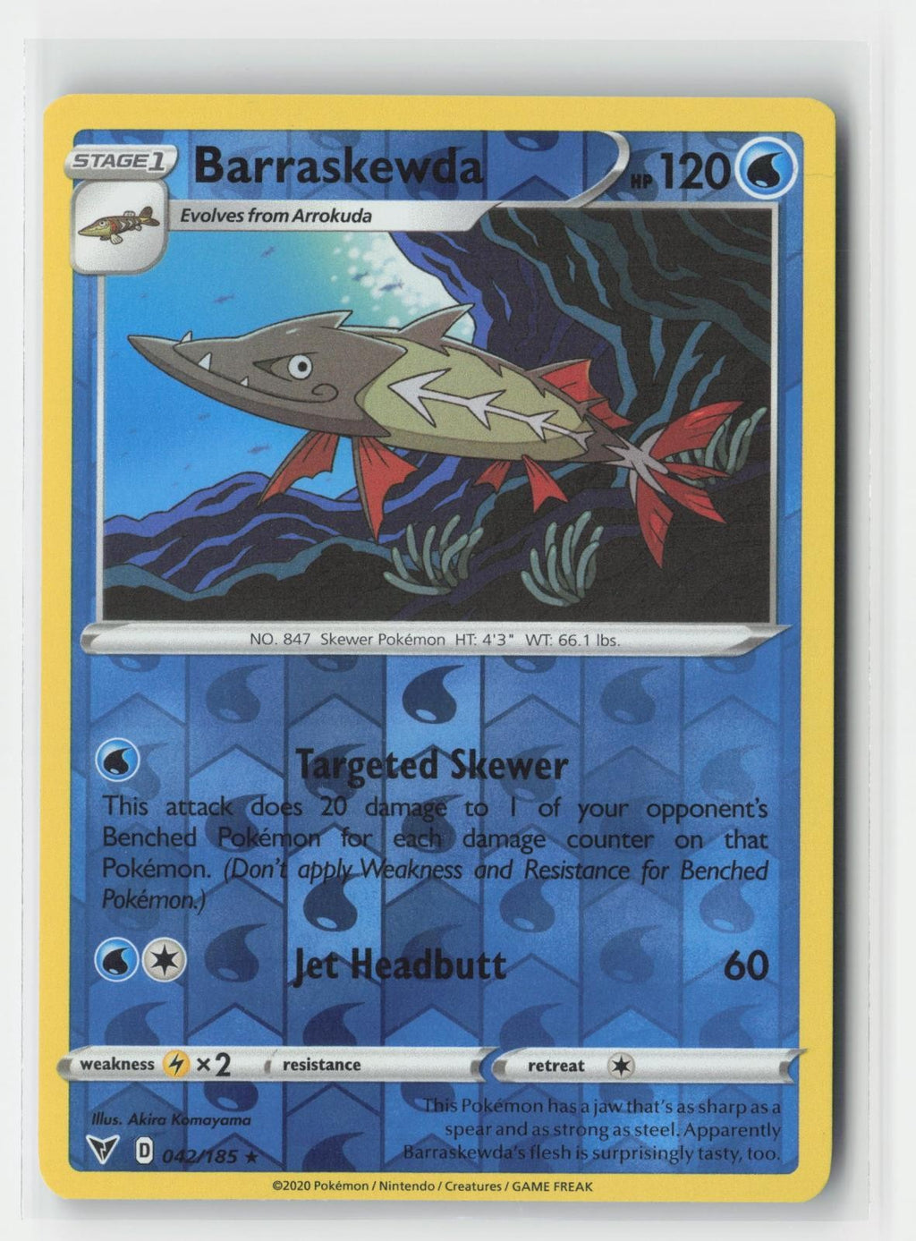 Barraskewda Vivid Voltage 042/185 R Pokemon Reverse Holo NM