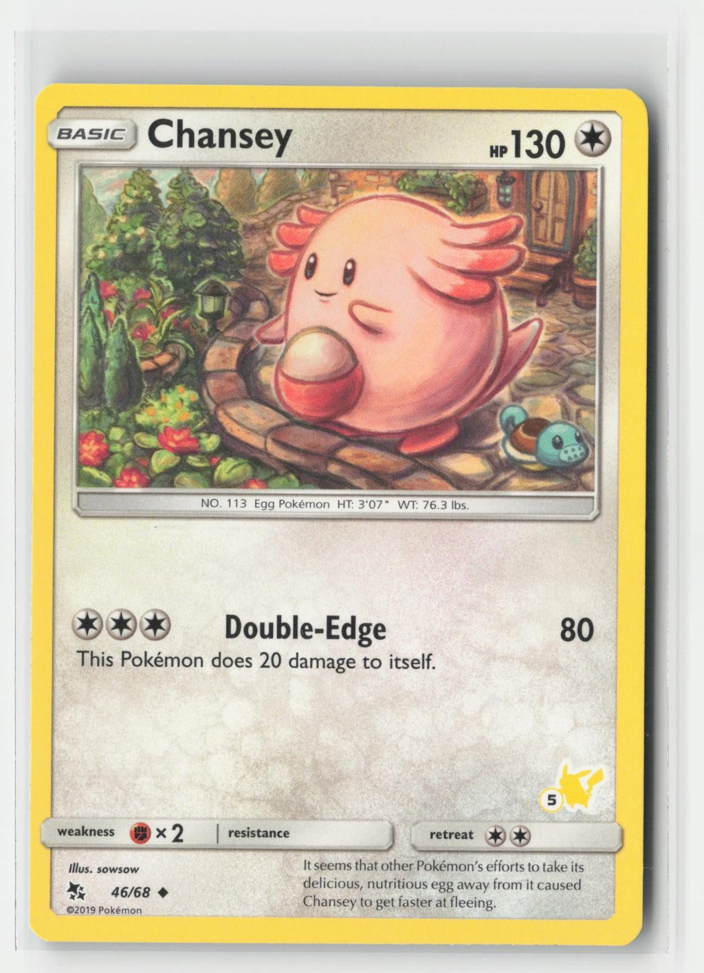 Chansey - 46/68 (#5 Pikachu Stamped) Battle Academy 046/068 P Pokemon MP