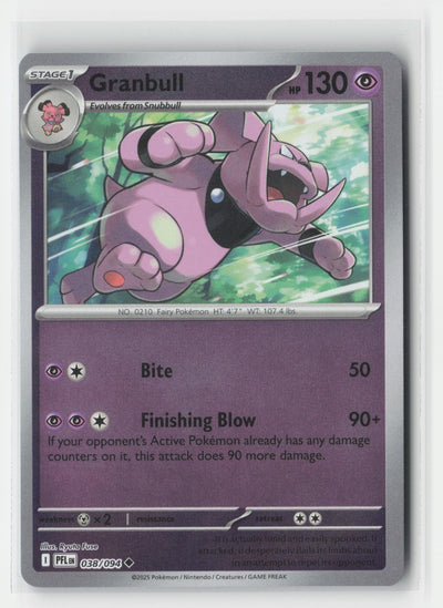 Granbull Reverse Holo Phantasmal Flames 038/094 UC Pokemon NM