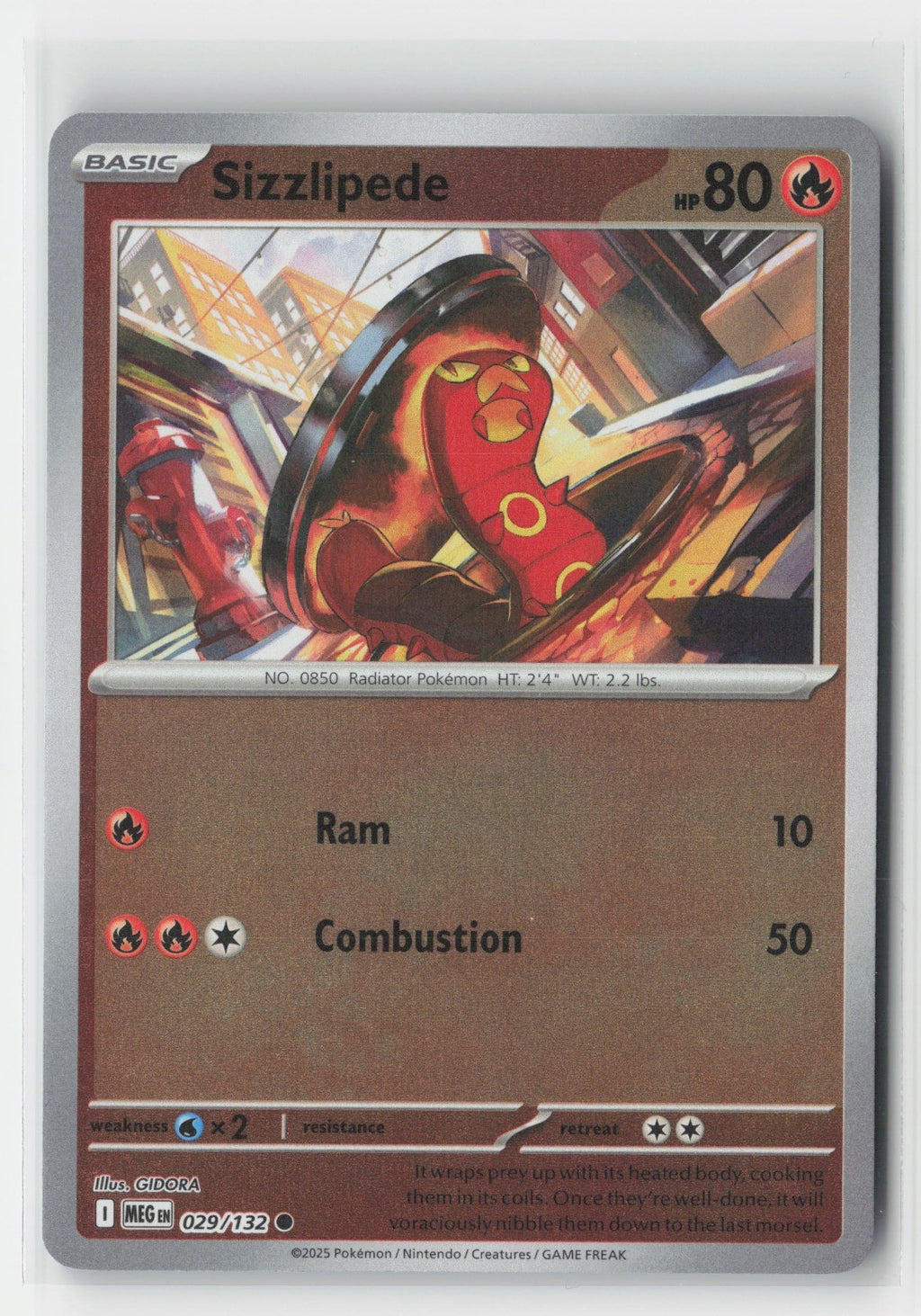 Sizzlipede Reverse Holo ME01: Mega Evolution MEG 029/132 Pokemon TCG