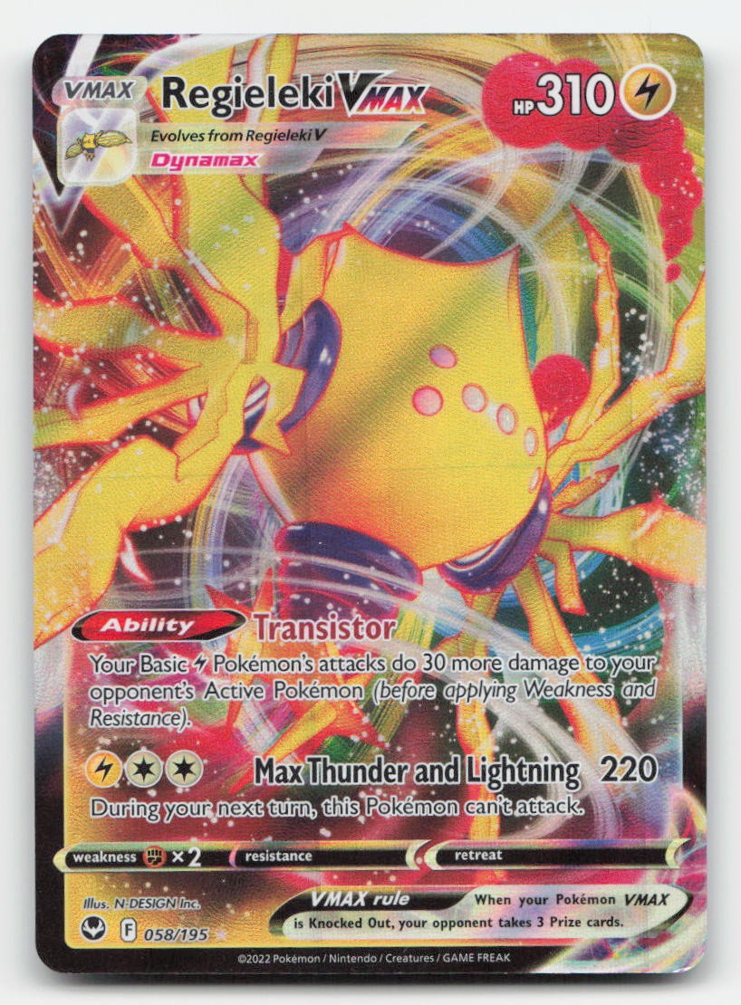 Regieleki VMAX Holo Silver Tempest 058/195 VMAX Rare Pokemon LP