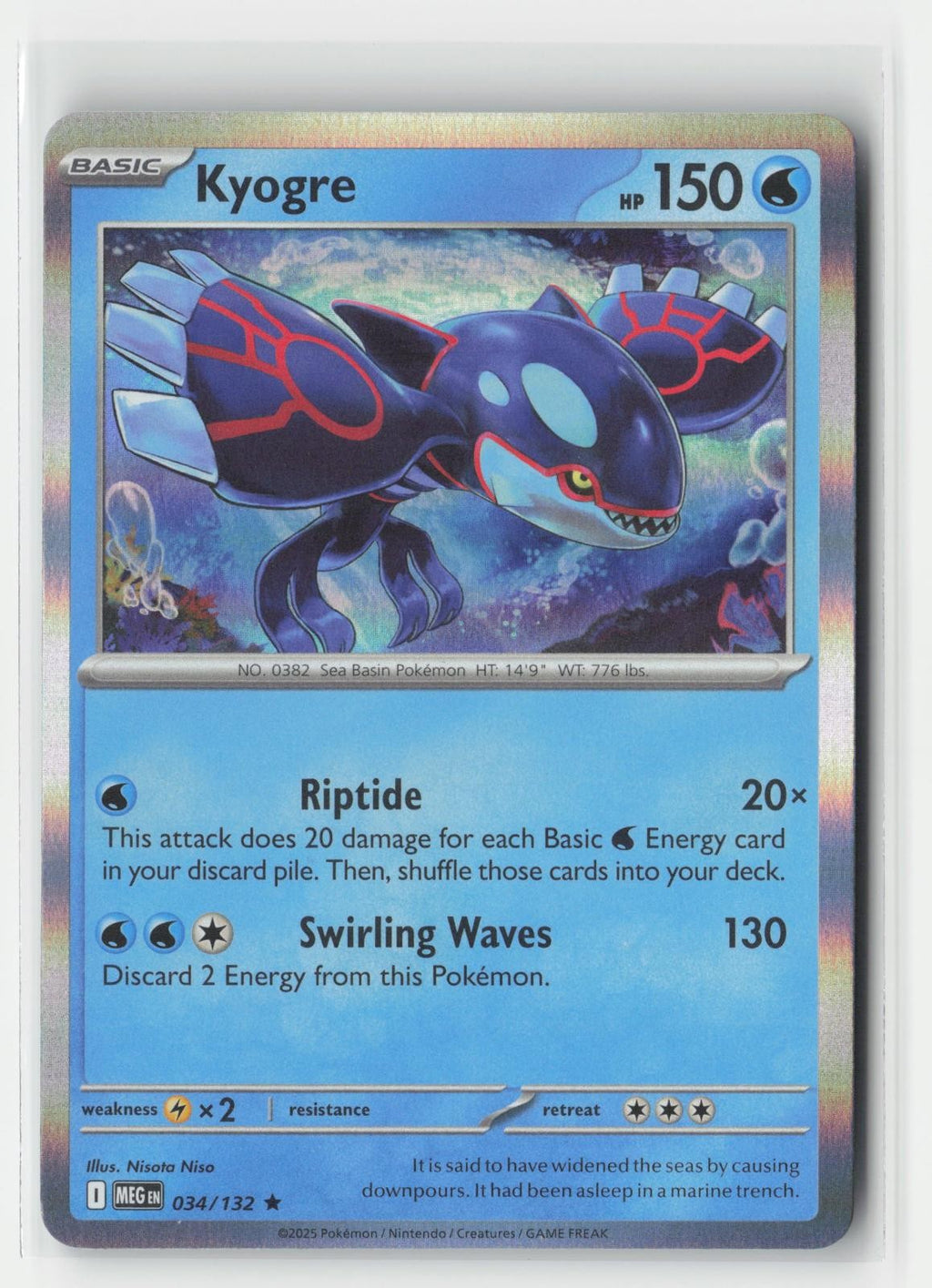 Kyogre Holo Mega Evolution 034/132 R Pokemon NM