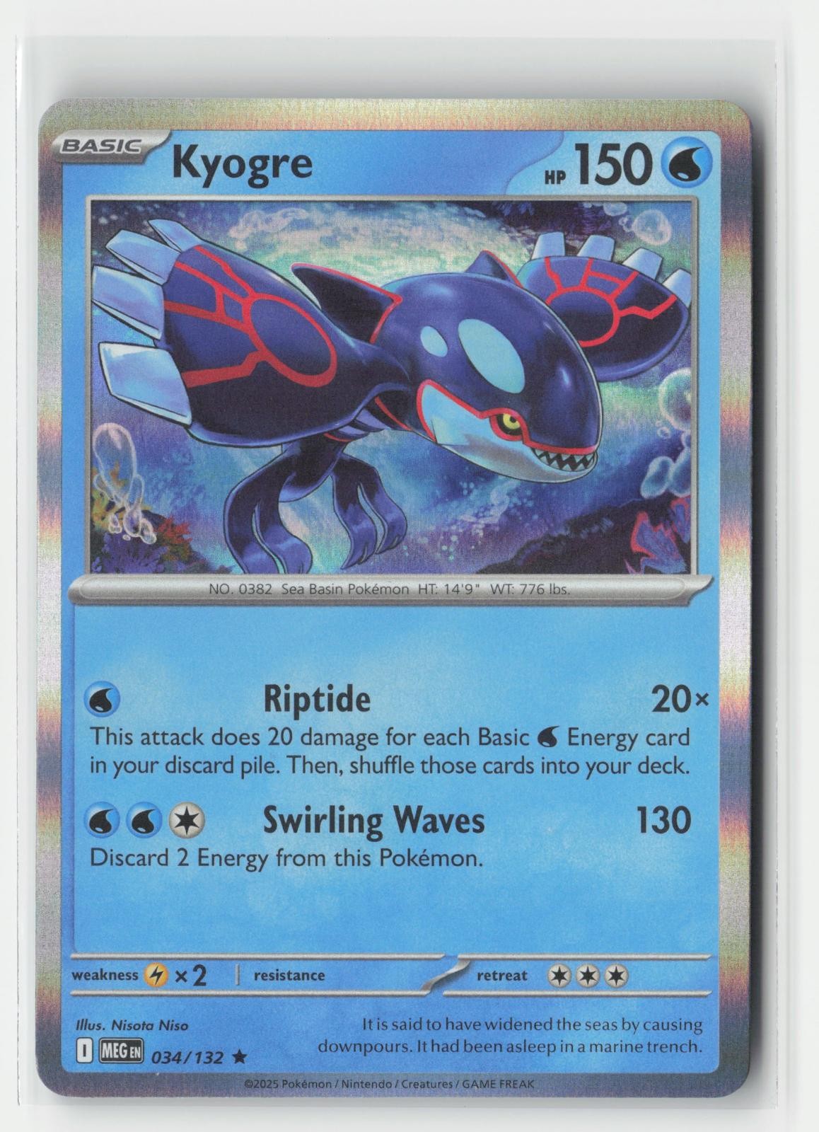 Kyogre Holo Mega Evolution 034/132 R Pokemon NM