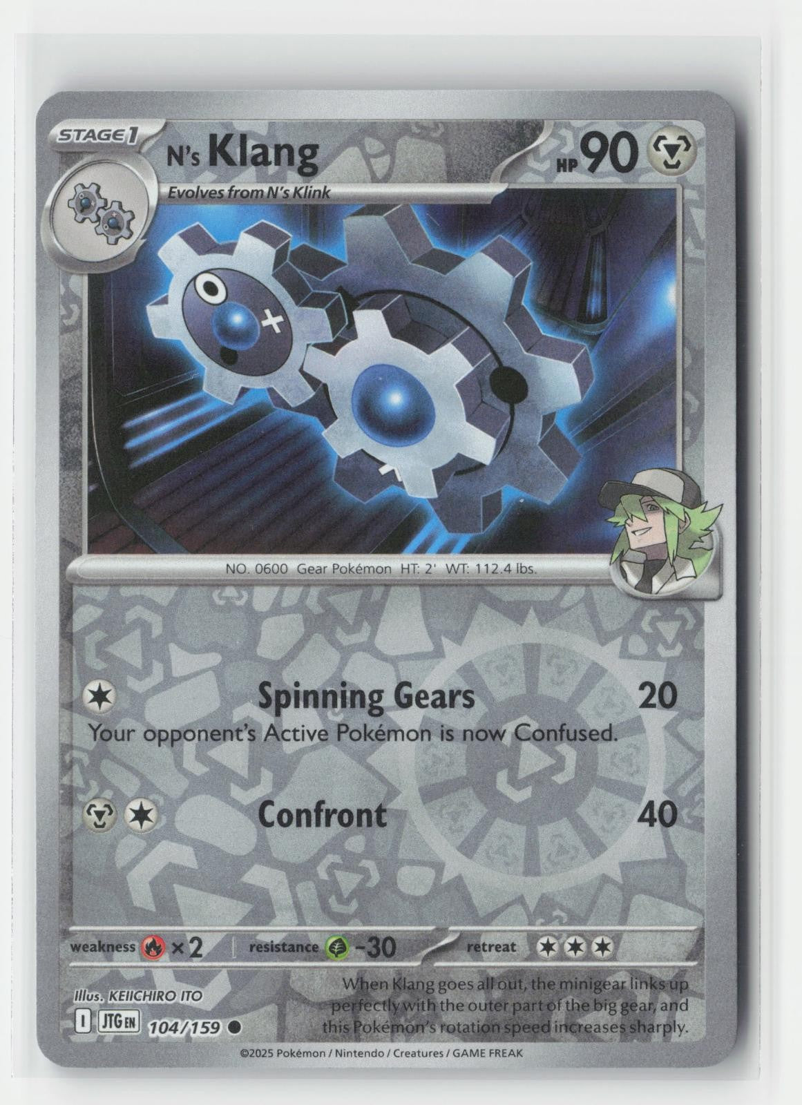 N's Klang Reverse Holo Journey Together 104/159 C Pokemon NM