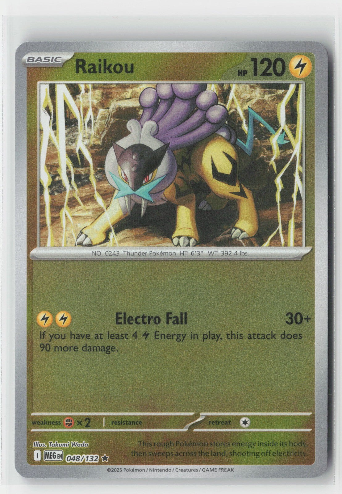 Raikou Reverse Holo ME01: Mega Evolution MEG 048/132 Pokemon TCG