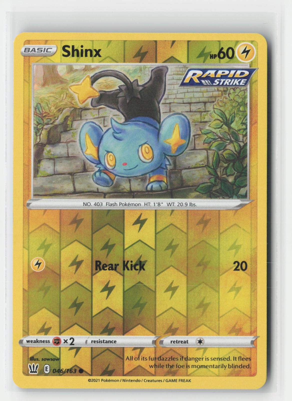 Shinx Battle Styles 046/163 C Pokemon Reverse Holo NM
