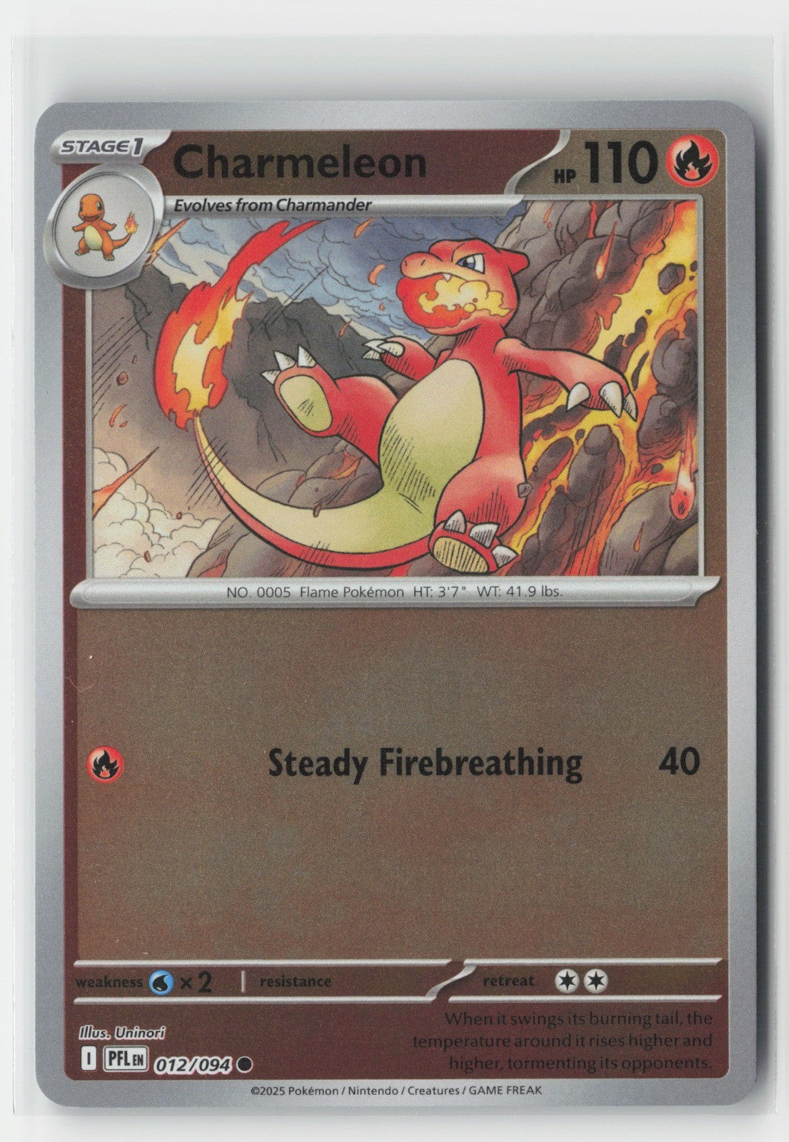 Charmeleon Reverse Holo ME02: Phantasmal Flames PFL 012/094 Pokemon TCG