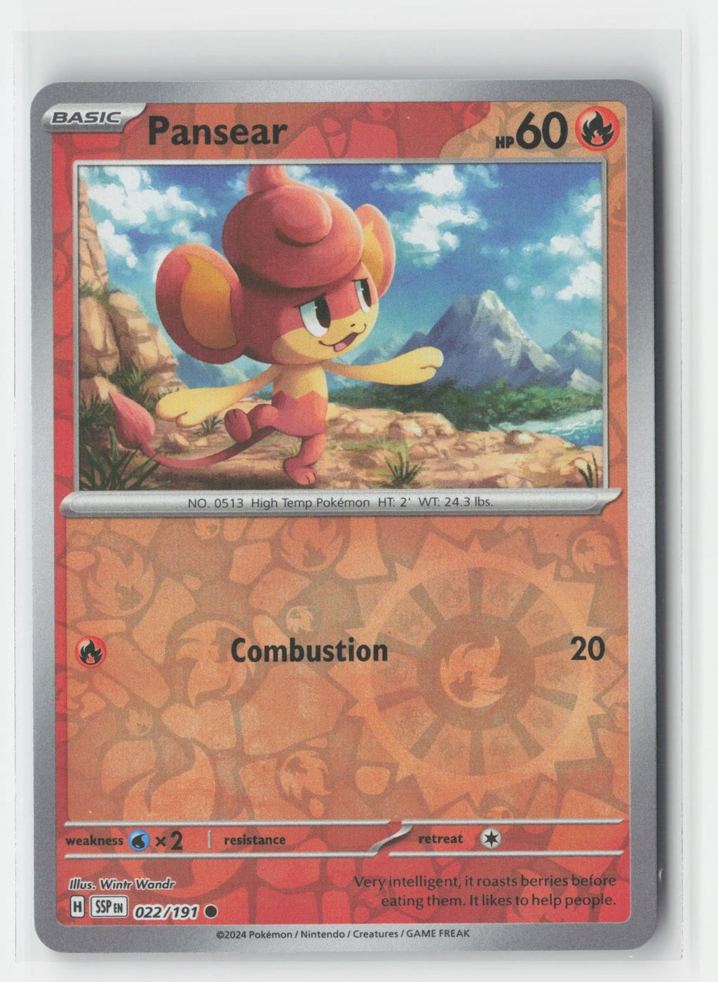 Pansear Reverse Holo Surging Sparks 022/191 C Pokemon NM
